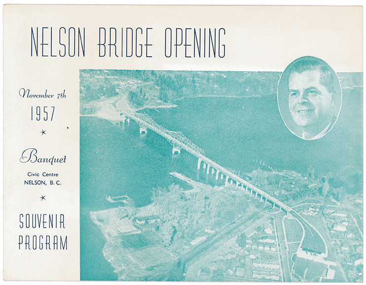 Program from the Nelson bridge opening in 1957.
